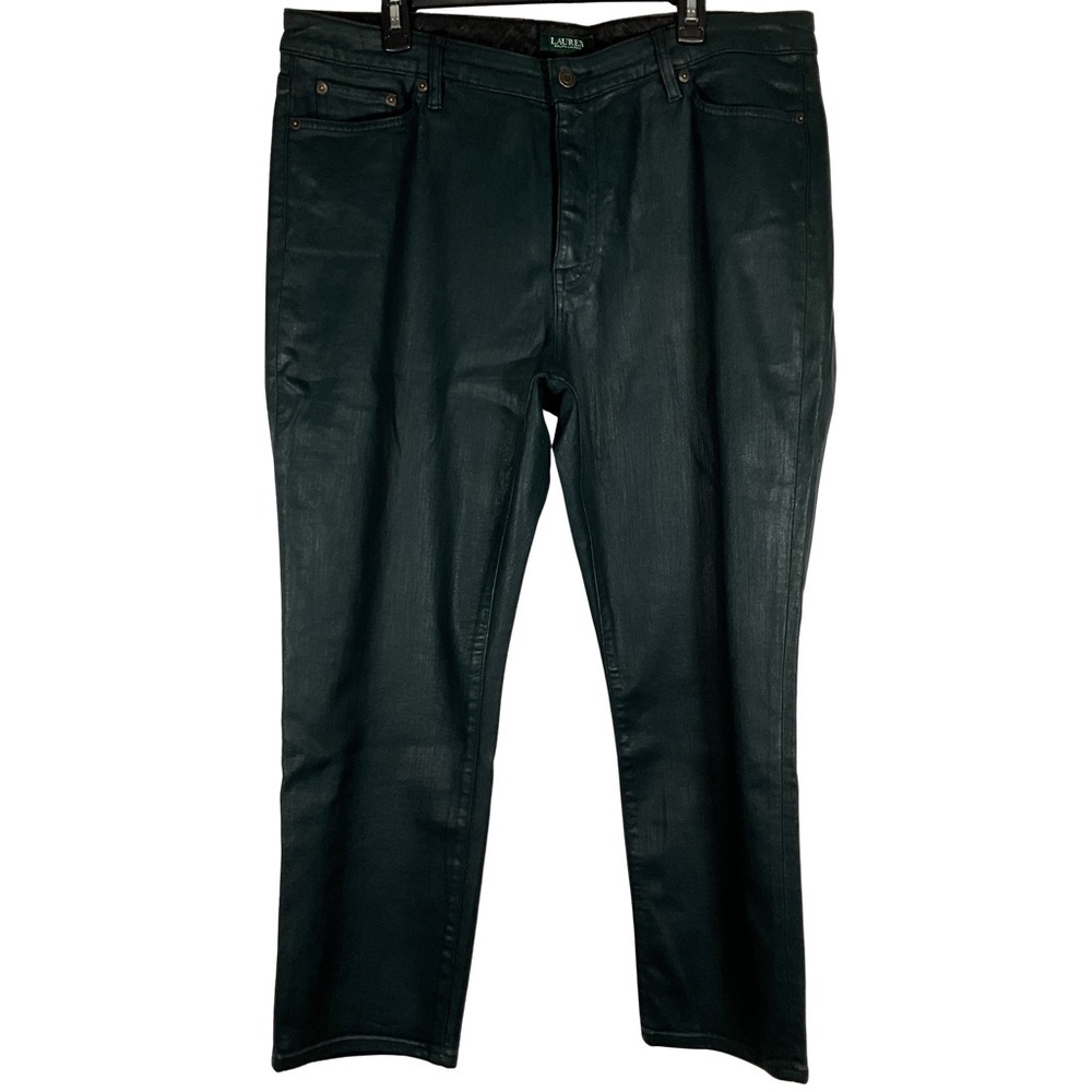 Ralph Lauren Pants Size 18W Black Faux Leather Straight